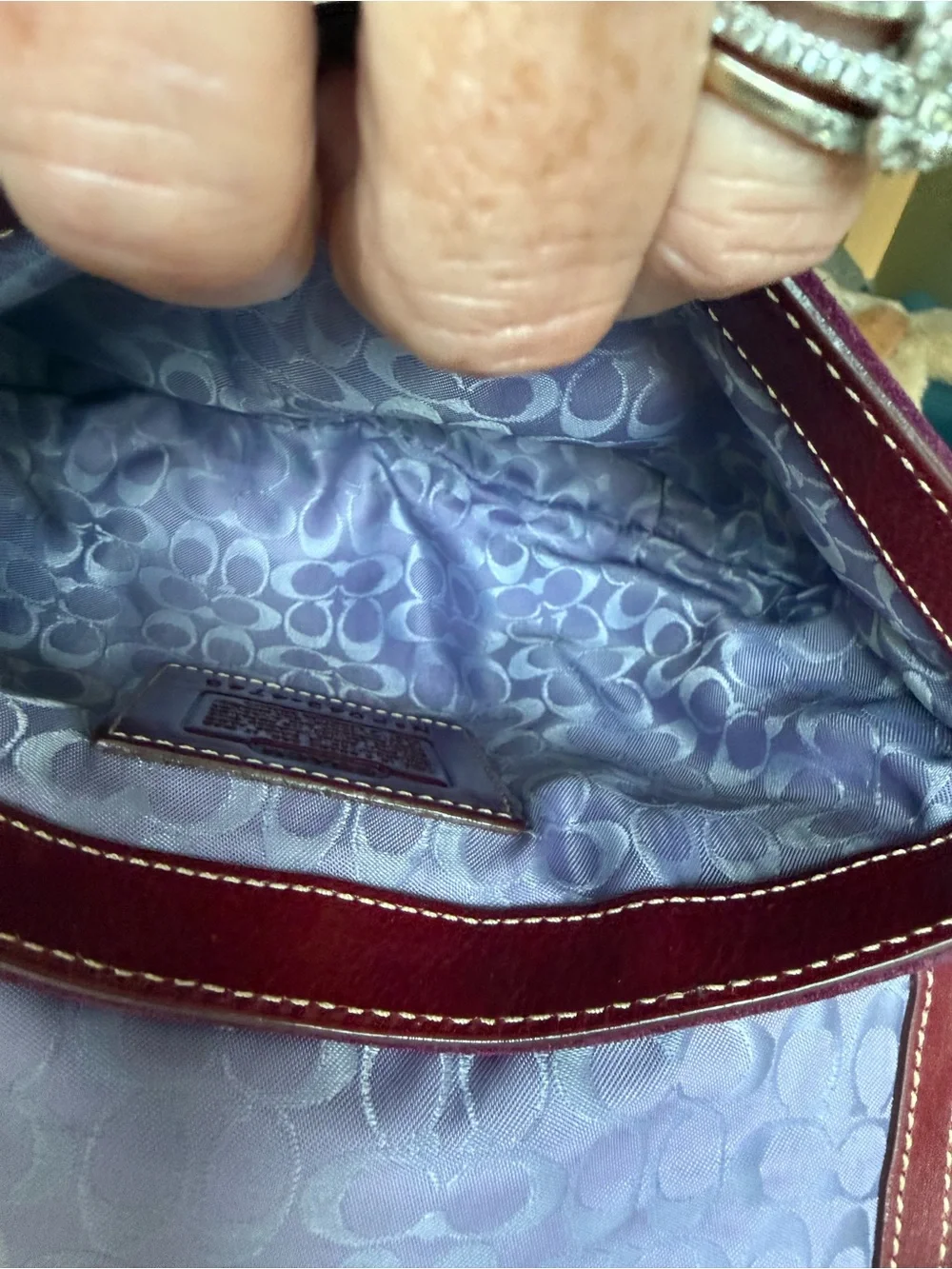 Vintage Coach Soho Plum Suede Buckle Flap Bag 2004-2005 Rare Y2K